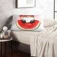 thumbnail image 6 of Lsque Watermelon Gnome Pattern Pillow Case – Soft & Cozy Throw Pillow Cover, Hypoallergenic Cushion Case for Sleeping Women with Envelope Closure-14"x20", 6 of 6