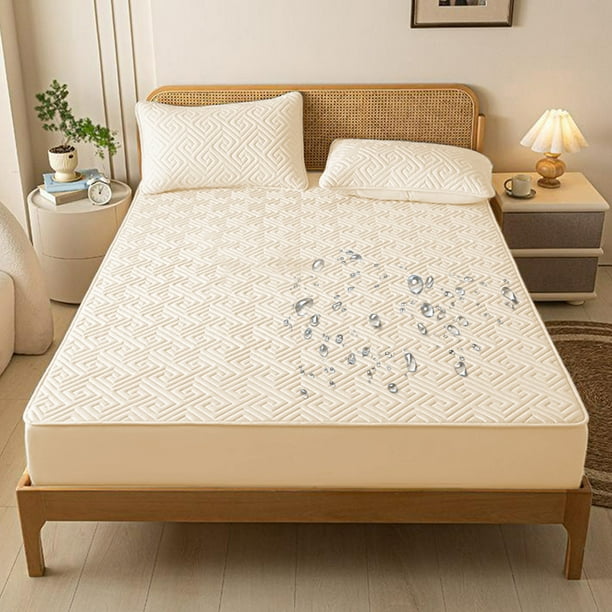 Sábana Bajera Ajustable Protectora de Colchón de 89 X 198 Cm | Funda Elástica Antideslizante para Colchón de Hasta 30 Cm | Fibra de Poliéster Suave | Sábana Impermeable con Todo Incluido para Niños,
