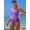 purple, variant on Attraco Womens One Piece Sports Swimsuit Colorblock Bathing Suits Sport Training Slimming Swimwear