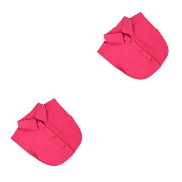 Sonducket Cuello falso de Color sólido para mujer, media camisa falsa a la moda para niñas, solapa desmontable, accesorio de decoración para punto rojo rosa 2Conjunto