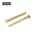 thumbnail image 3 of Uxcell M5 x 50mm Wood Screws Slotted Flat Head Brass Self-Tapping Screw 20 Pack, 3 of 5
