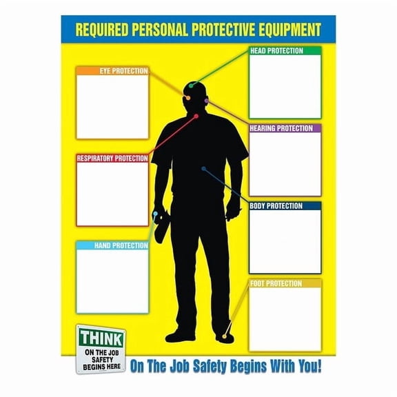 Accuform Chart, 24 in H x, 18 in W, Plastic PPE357