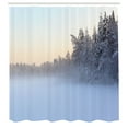 thumbnail image 3 of Ambesonne Winter Shower Curtain, Frozen Lake in Woods, 69"Wx75"L, White Green, 3 of 5