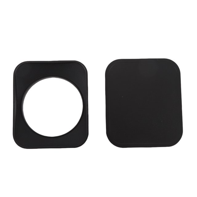 Camera Lens Hood, Screw in Lens Hood Shade with Cap, Alloy Accurate CNC Fine Processing, Square Metal Lens Hood Shade Protector for Camera