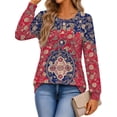 thumbnail image 2 of Fantaslook Plus Size Womens Tops Dressy Casual Button Pleated Blouses Long Sleeve Shirts Fall Fashion Tunic Tops, 2 of 7