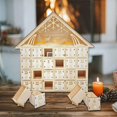 thumbnail image 3 of Calendario de Adviento de Navidad de madera, luces LED de casa, cuenta regresiva de 24 días, almacenamiento, organización, figuritas, habitación, decoración del hogar, 2024, 3 of 4
