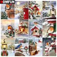 thumbnail image 2 of HOMFUN-pintura de diamante redondo/cuadrado 5D DIY "Árbol de nieve de pájaro de Navidad", bordado de punto de cruz, decoración de diamantes de imitación completa, 2 of 4