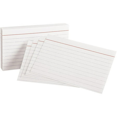 Oxford Ruled Index Cards, 3" x 5", White, 100-Pack