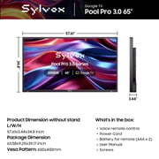 SYLVOX 65 inch Outdoor Smart TV, 2000 Nits 4K UHD HDR 10 IP56 Waterproof Google Television with Dolby Atmos, Voice Remote,Chromecast, Pool Pro 3.0