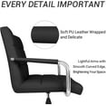 thumbnail image 3 of Lacoo Mid Back office chair PU Leather Adjustable Height Office Desk Chair 360 Degree Swivel with Armrest, Black, 3 of 7