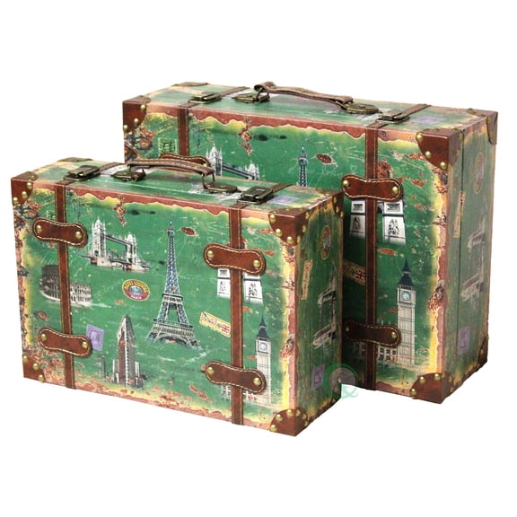 Vintiquewise Vintage Style European Luggage Suitcase, Set of 2