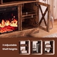 thumbnail image 5 of Electric Fireplace TV Stand for 75 inch TVs Farmhouse TV Console with 23″ Fireplace, Vintage Brown, 5 of 11