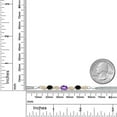 thumbnail image 4 of 925 Silver and 10K Yellow Gold Purple Amethyst and Black Onyx and White Lab Grown Diamond Bracelet for Women (1.61 Cttw, Gemstone February Birthstone, Oval Checkerboard, Wheat Chain, 7 inches), 4 of 5