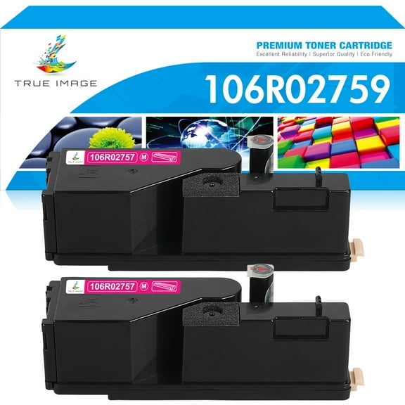 True Image 2-Pack Compatible Toner Cartridge for Xerox 106R02757 Phaser 6020 6022 WorkCentre 6025 6027 (Magenta)