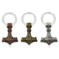 thumbnail image 1 of Keychain Vikings Thor's Hammer Majonir Man Black, 1 of 5