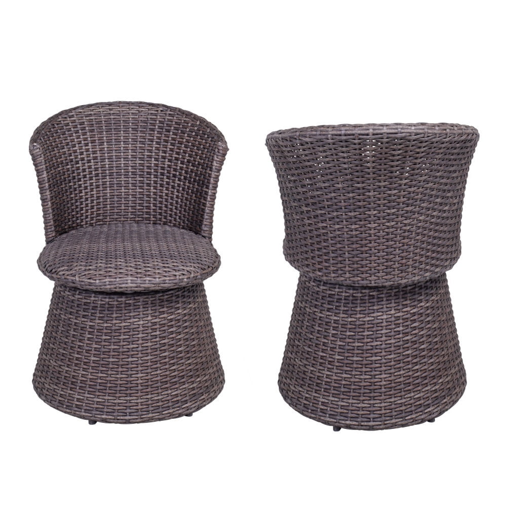 Kepooman Balcony Garden Table and 2 Chairs for Home, Brown Kepooman Balcony Garden Table and 2 Chairs for Home, Brown