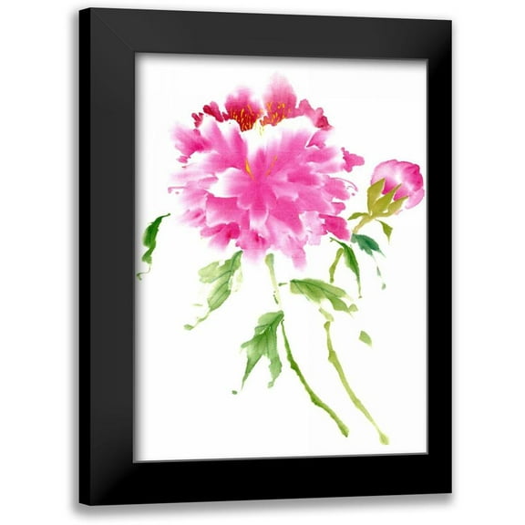 Parker, Nan Rae 11x14 Black Modern Framed Museum Art Print Titled - Peonies in Pink I