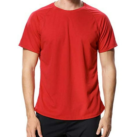 LELINTA Mens Active Tops & T-Shirts Men Sun Tee Loose Fit Rashguard Swim Shirt Regular & Big/Tall