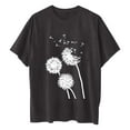 thumbnail image 5 of WREESH Casual Graphic Crew Neck T-Shirts Women's Oversized Loose Short Sleeve Tops Gray, 5 of 5