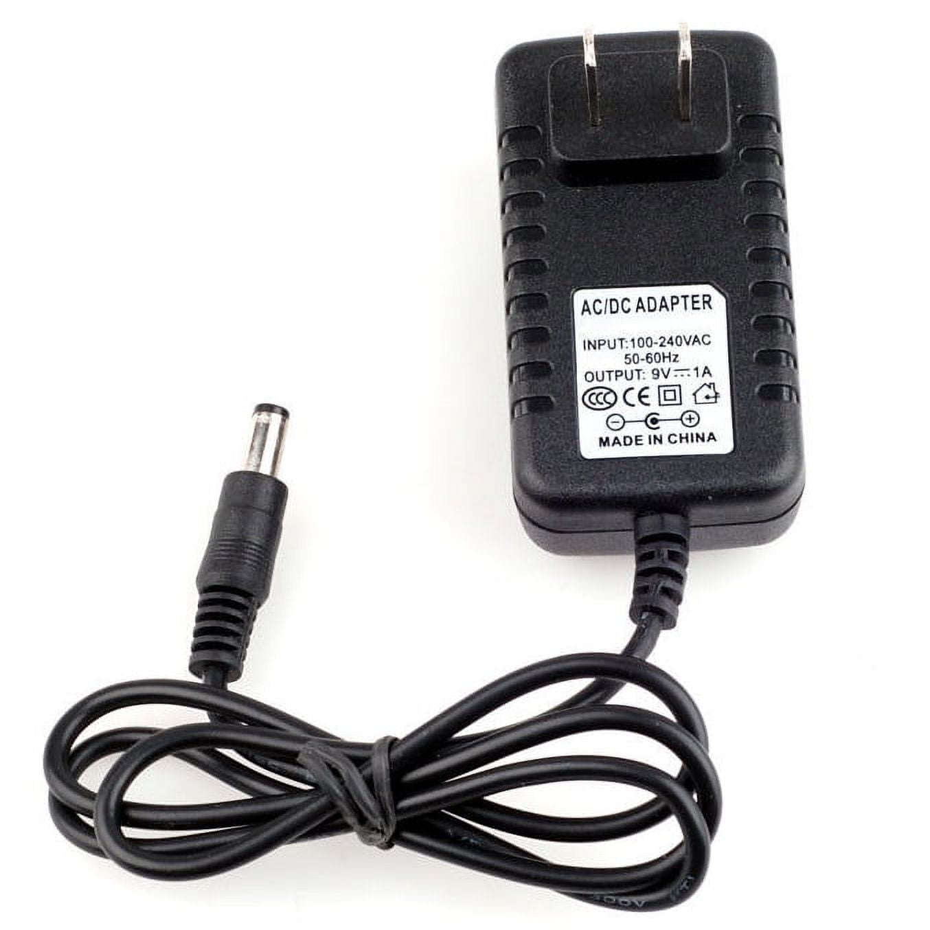 9 Volt DC, 1 Amp Power Adapter with 5.5mm Barrel Jack, 2.1mm Inner Diameter (Center Positive)