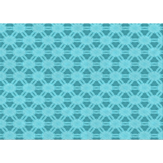 Ahgly Company Indoor Rectangle Patterned Dark Turquoise Green Area Rugs, 3' x 5'