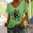 thumbnail image 2 of JURANMO Women's St. Patrick's Day Shirts Casual Cotton Comfy U Neck Lucky Clover Graphic Tee Tops 2025 Summer Short Sleeve Irish Shirt Green L Sales Today Clearance Prime Only, 2 of 5