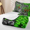 thumbnail image 4 of meiyoeat Classic Pixel Miner Games Quilt Full For Boys,Monogram Letter M Full Bedspread Sets,3 Pieces, 4 of 7