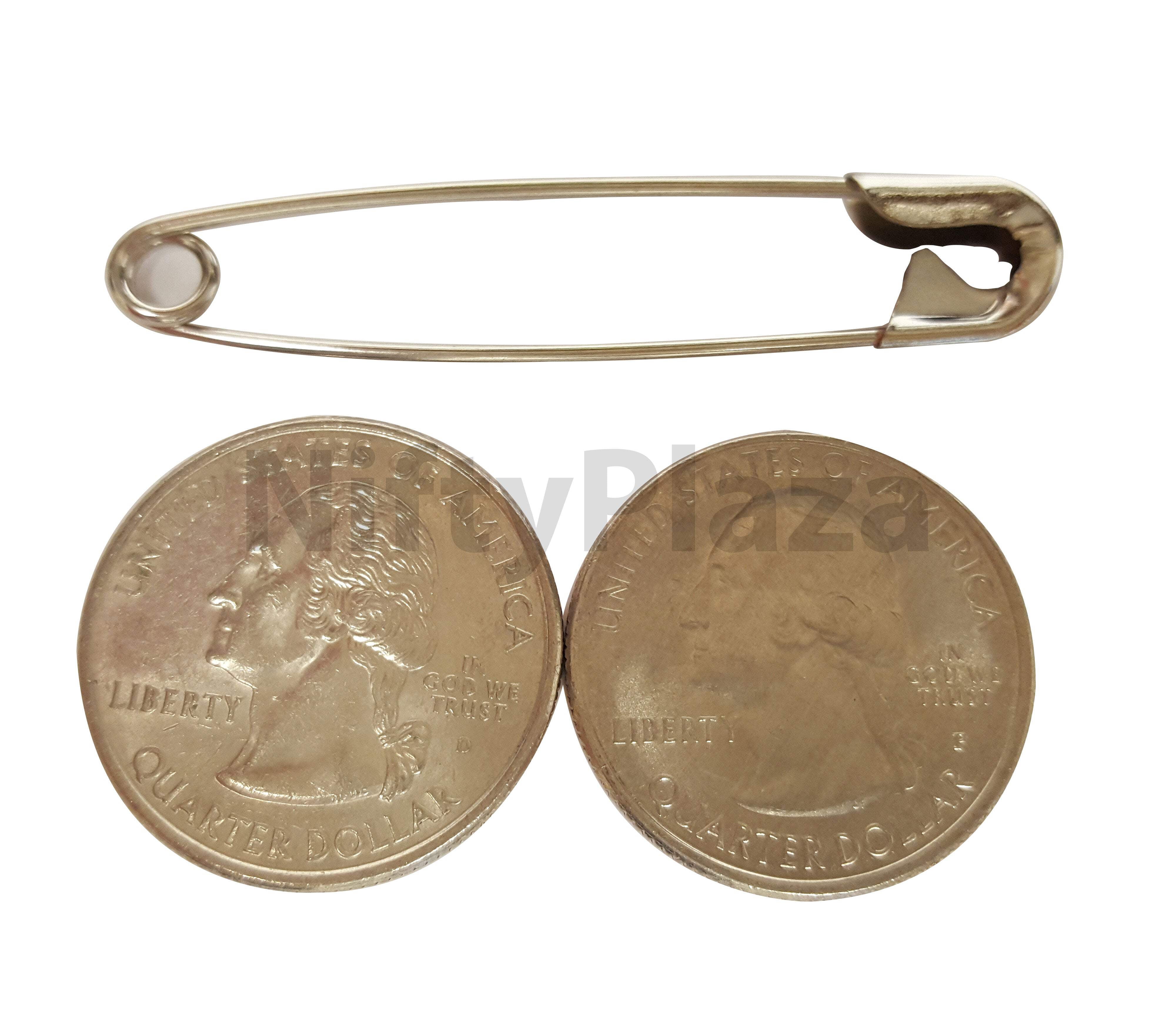 NiftyPlaza 1000 Extra Large Safety Pins, Size 2 Inch, Heavy Duty, Nickel Plated, Rust Resistant for Sewing Crafting