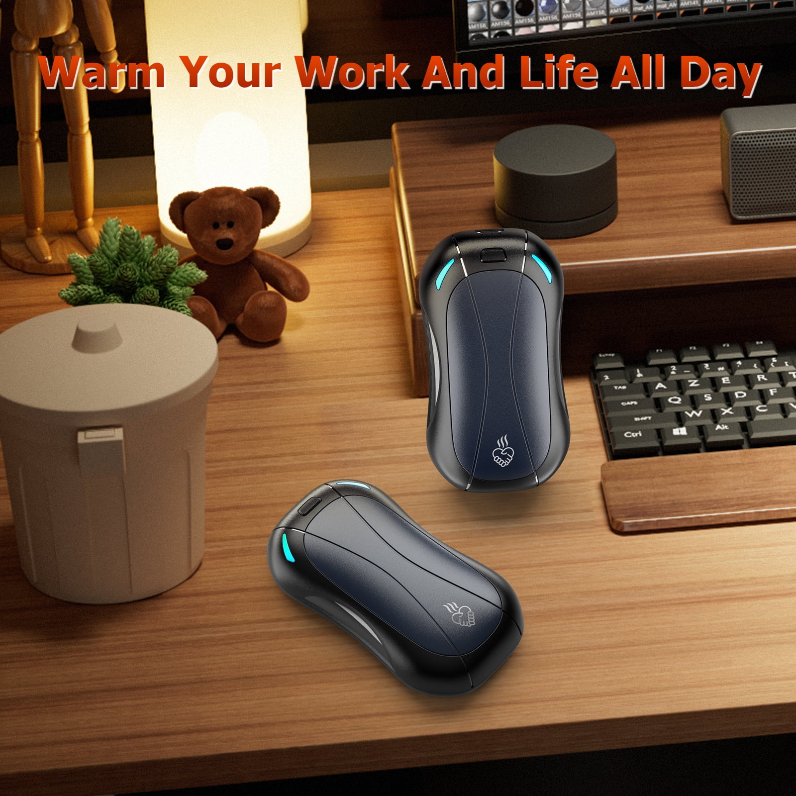 Hand Warmers Rechargeable 2 Pack, Magnetic Electric Handwarmer, Electric Portable Pocket Heater 6000mAh, 14hrs Long Lasting Battery Handwarmer For Outdoors,Tech Gift Women Men