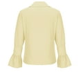 thumbnail image 4 of yillto Womens Chiffon Dressy Shirts Long Sleeve Ruffle V Neck Causal Business Fashion Blouse Tops, 4 of 6