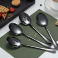 thumbnail image 2 of ReaNea Black Serving Spoons 4 Pieces, 2 Serving Spoon 2 Slotted Spoons, Stainless Steel Serving Utensils Set, 2 of 7