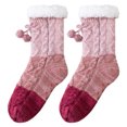 thumbnail image 5 of Fabrcox Unisex Fuzzy House Slipper Socks, Soft Plush Color Block, Non Skid Grips Fluffy Winter Indoor Crew Socks for Sleeping at Home, 5 of 9