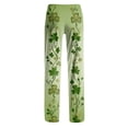 thumbnail image 5 of Domuza Mens St Patricks Day Pajamas Pants Shamrock Clover Elastic Waist Drawstring Home Trousers Soft Relaxed Fit Lounge Sleepwear with Pockets Fluorescent Green S, 5 of 5