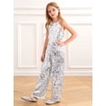 thumbnail image 5 of Raenseen Kids Girls Shiny Sequins Jazz Latin Dance Jumpsuit Sleeveless High Waist Pageant Romper Long Pants Silver 12, 5 of 7