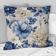 thumbnail image 1 of Designart "Neo-Classical Splendor In Cobalt Blue II" Floral Throw Pillow - Traditional Pillow For Couch - Insert And Pillows Covers For Living Room Decor, 1 of 5