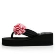 thumbnail image 2 of Women’s Floral Flip Flop With&nbsp;Pearl 2.1 Inch Summer&nbsp;Platform&nbsp;Sandals Girls&nbsp;Heels&nbsp;Thong&nbsp;Shoes Arch Support Comfortable Soft Cushion Floral&nbsp;Wedges Floral Pink 41, 2 of 5