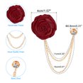 thumbnail image 2 of Uxcell Rose Flower Brooch Pin Lapel Pin for Men Suit Accessories Floral Pins Dark Red, 2 of 6