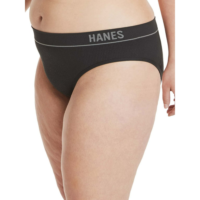 Hanes Originals Women's Seamless Rib Hi-Leg Bikini Underwear, 3