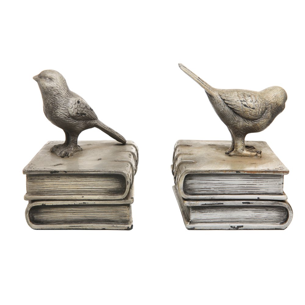 Vintage Style Decorative Birds & Books Design Ceramic Bookshelf