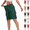 22# Dark Green, variant on Women's Bermuda Cargo Shorts Casual Summer Shorts with Pockets, Plus Size Loose Fit Elastic Waist for Hiking 2026,Coffee,XXL
