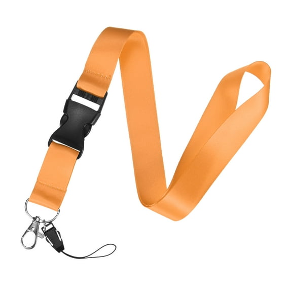 Uxcell 1-Pack Lanyards for Keys, Orange 1" Wide Keychain Long ID Badges Neck Lanyard Strap with Quick Release Buckle ID Holder Folder