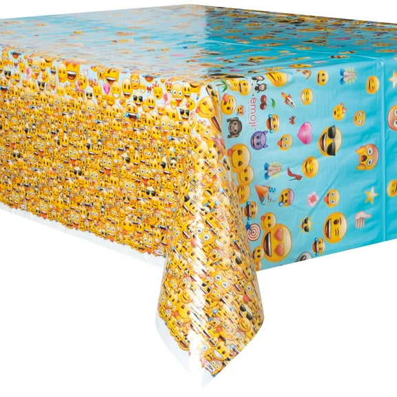 Emoji Plastic Party Tablecloth, 84" x 54", Rectangle, 1 Count