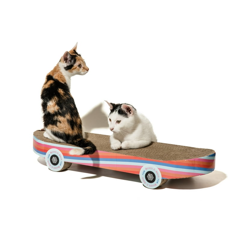 Oodles Durable Multi-Colored Skateboard Cat Scratching Pad