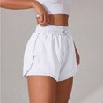 thumbnail image 6 of KPOPLK Women's 2 in 1 Butterfly Running Shorts High-Split Athletic Short High Waisted 3" Liner Workout Gym Short with Pockets Size XXXL,White, 6 of 7