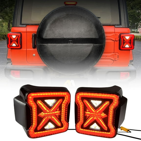 AMERICAN MODIFIED Arrow Style LED Tail Lights Smoked Black for 2018-2023 Jeep Wrangler JL