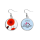 thumbnail image 1 of Resumen El círculo rojo Flores Pintura arte Corn poppy Pendientes de sandía verano lóbulo desgaste Unbranded M, 1 of 3