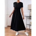 thumbnail image 4 of Women'S Short Sleeve Maxi Dresses Casual Long Dress with Pockets Black XL, 4 of 8