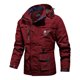 thumbnail image 3 of Chaqueta de hombre para otoño y primavera, con capucha desmontable, resistente al viento, con cremallera para exteriores, con múltiples bolsillos, chaqueta deportiva para hombre, chaquetas tipo cargo, 3 of 5
