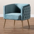 thumbnail image 3 of Bowery Hill Modern Light Blue Velvet Accent Chair, 3 of 9