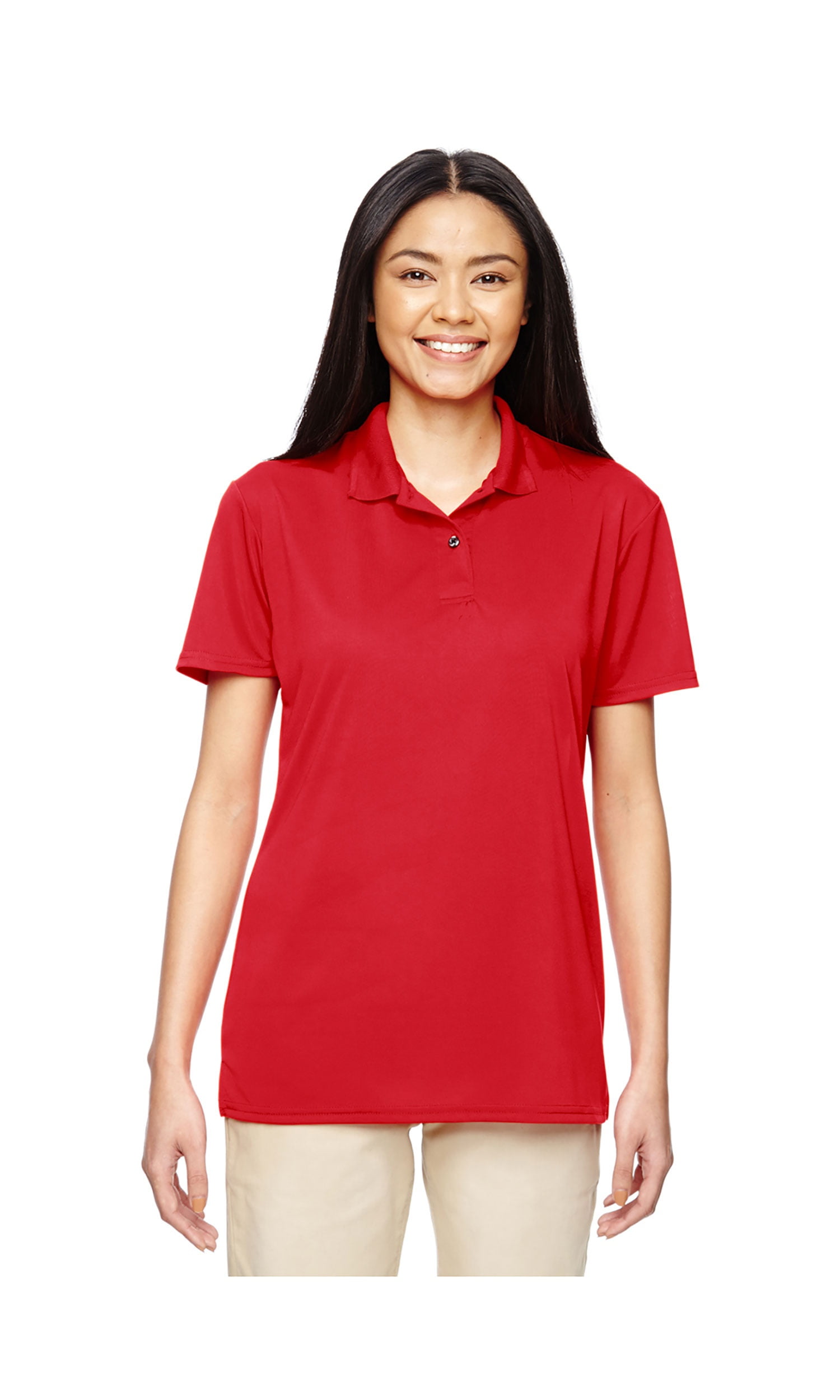 Gildan Women's Antimicrobial Side Vents Jersey Polo Shirt, Style